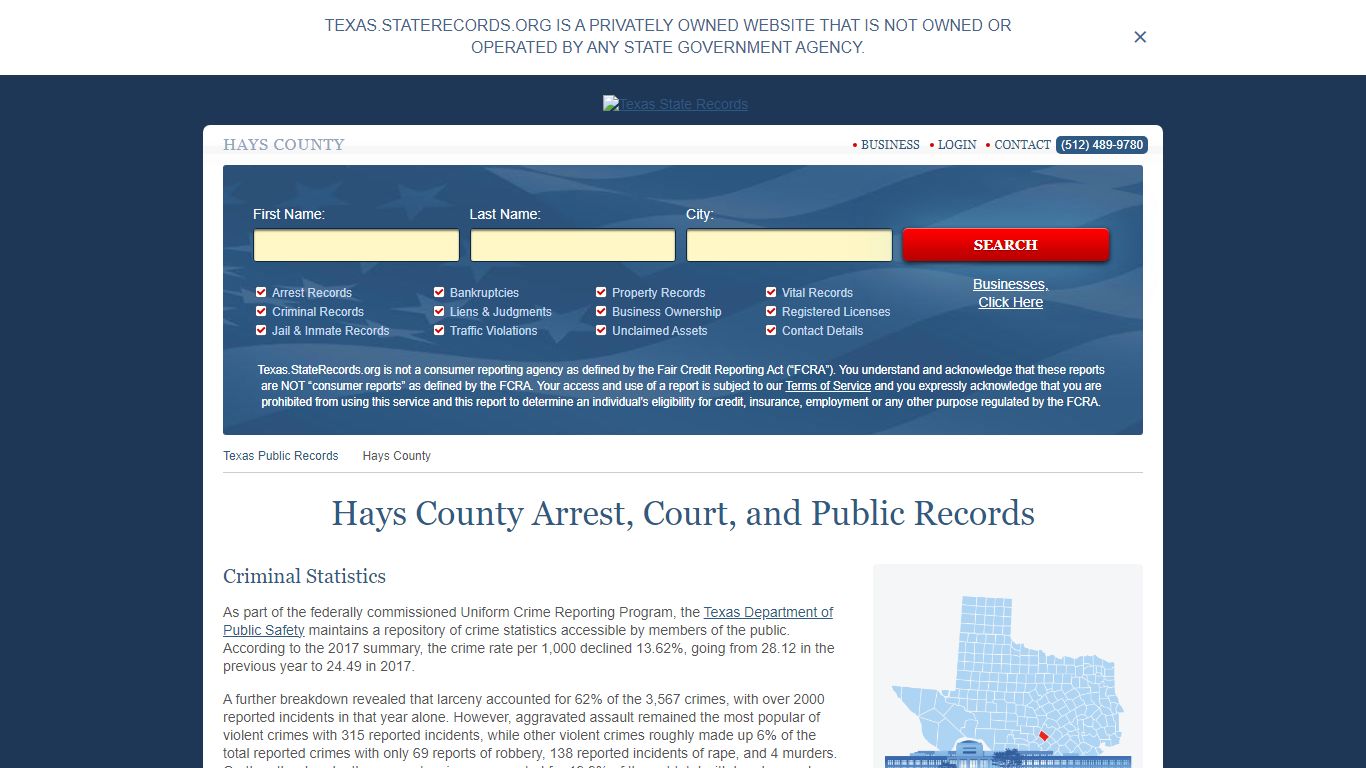 Hays County Arrest, Court, and Public Records